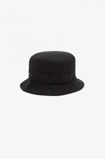 Fred Perry Tonal Tape Tricot Bucket Miesten Hatut Mustat | FI 1965SGLO
